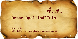 Anton Apollinária névjegykártya